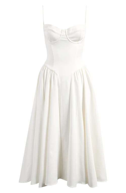 House Of Cb Samaria Corset Fit & Flare Dress In White