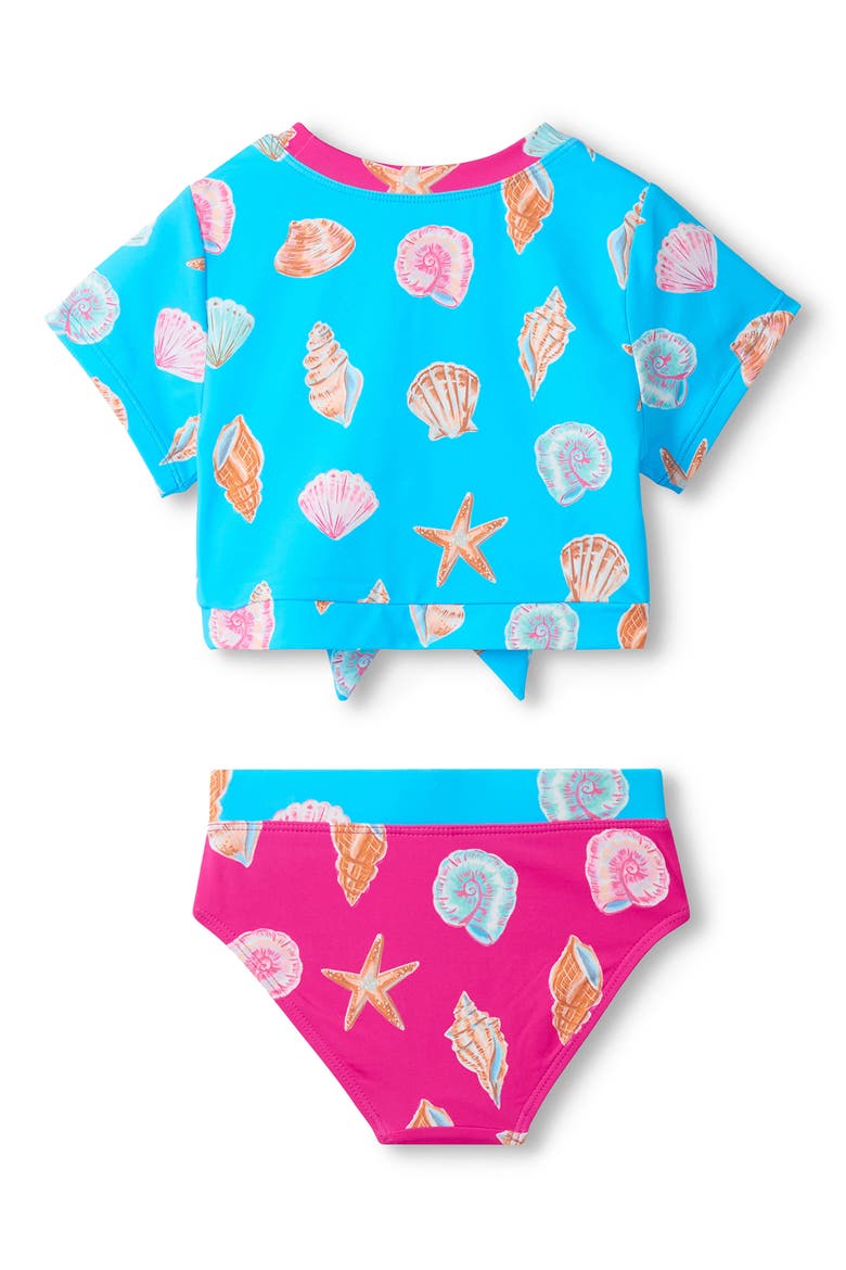 Kids' Ocean Shells Two-Piece Swimsuit, Alternate, color, TURQUOISE