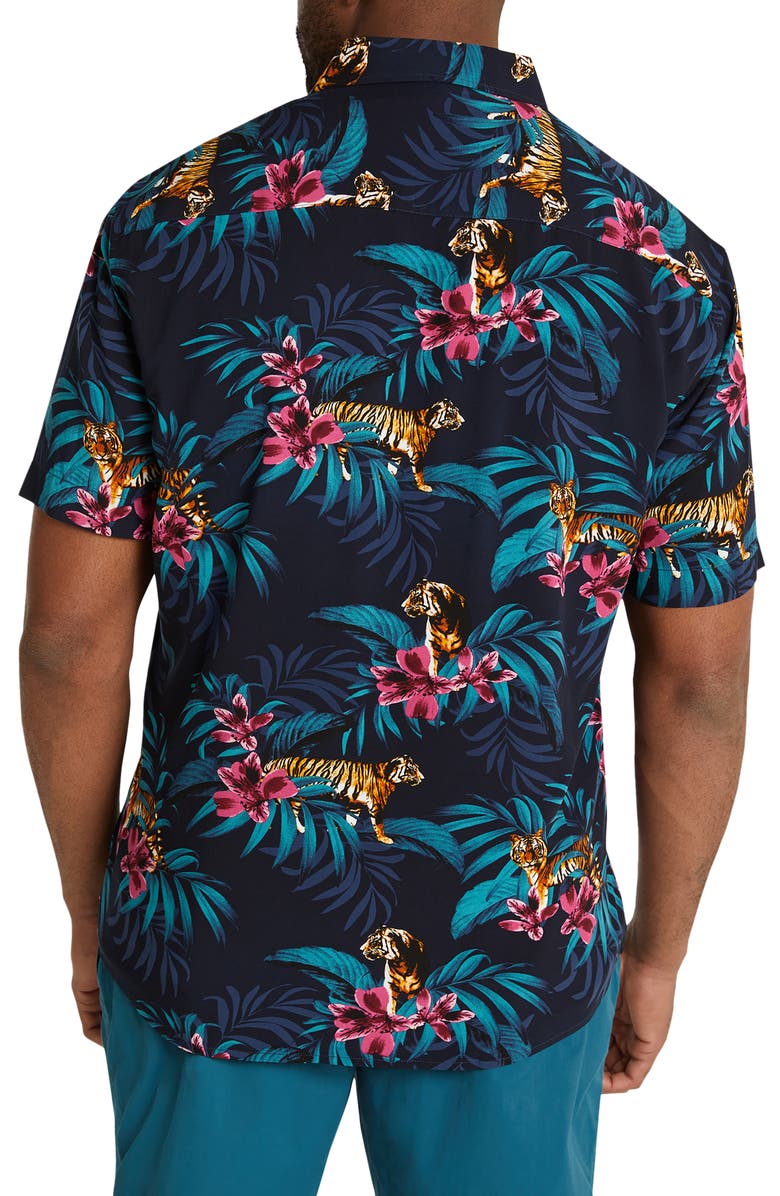 Johnny Bigg Jungle Print Short Sleeve Button-Up Shirt, Alternate, color, 