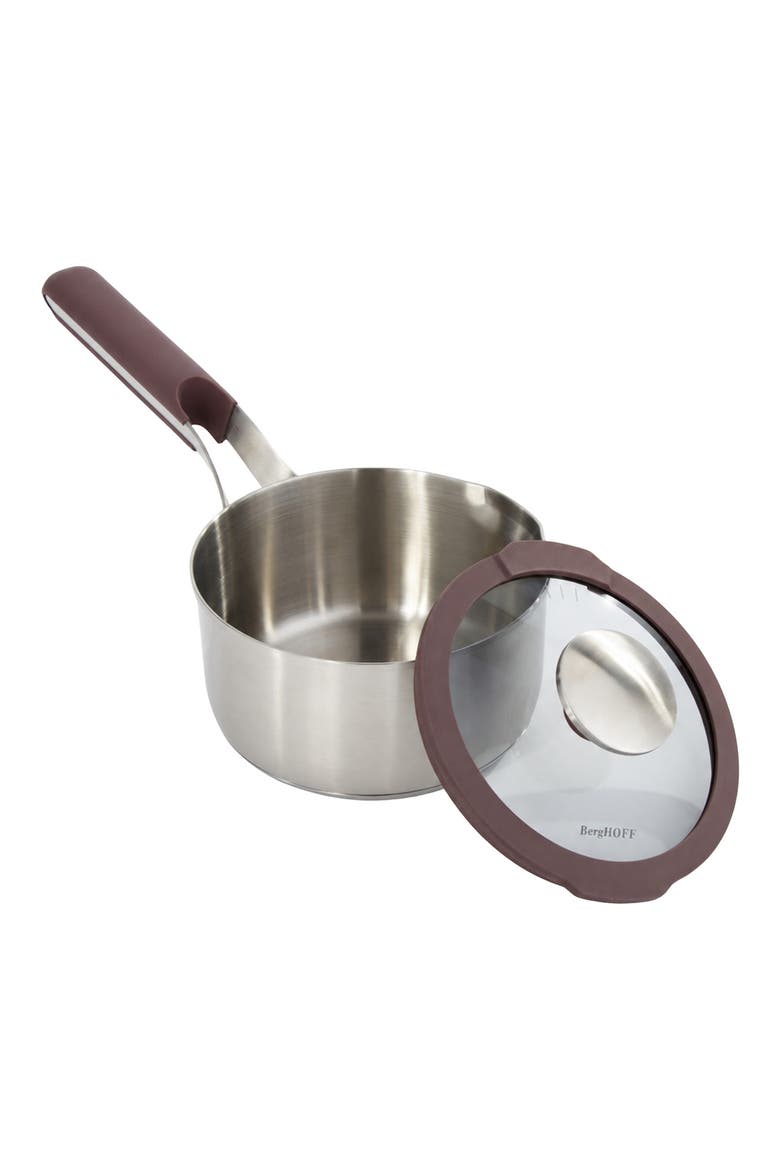 Elements 18/10 Stainless Steel 1.5-Quart Saucepan & Glass Lid, Main, color, PURPLE