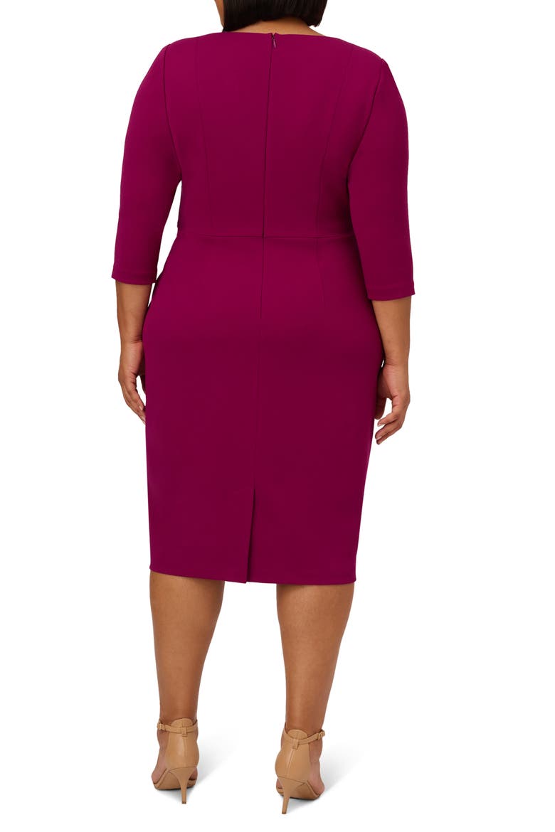 Tie Waist Crepe Dress, Alternate, color, WILDBERRY