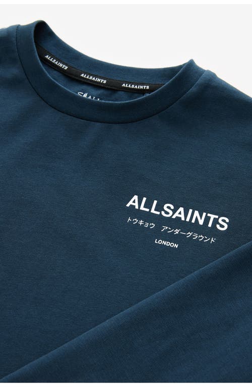 Smallsaints By Allsaints Kids' Underground Oversize Long Sleeve Graphic T-shirt In Blue