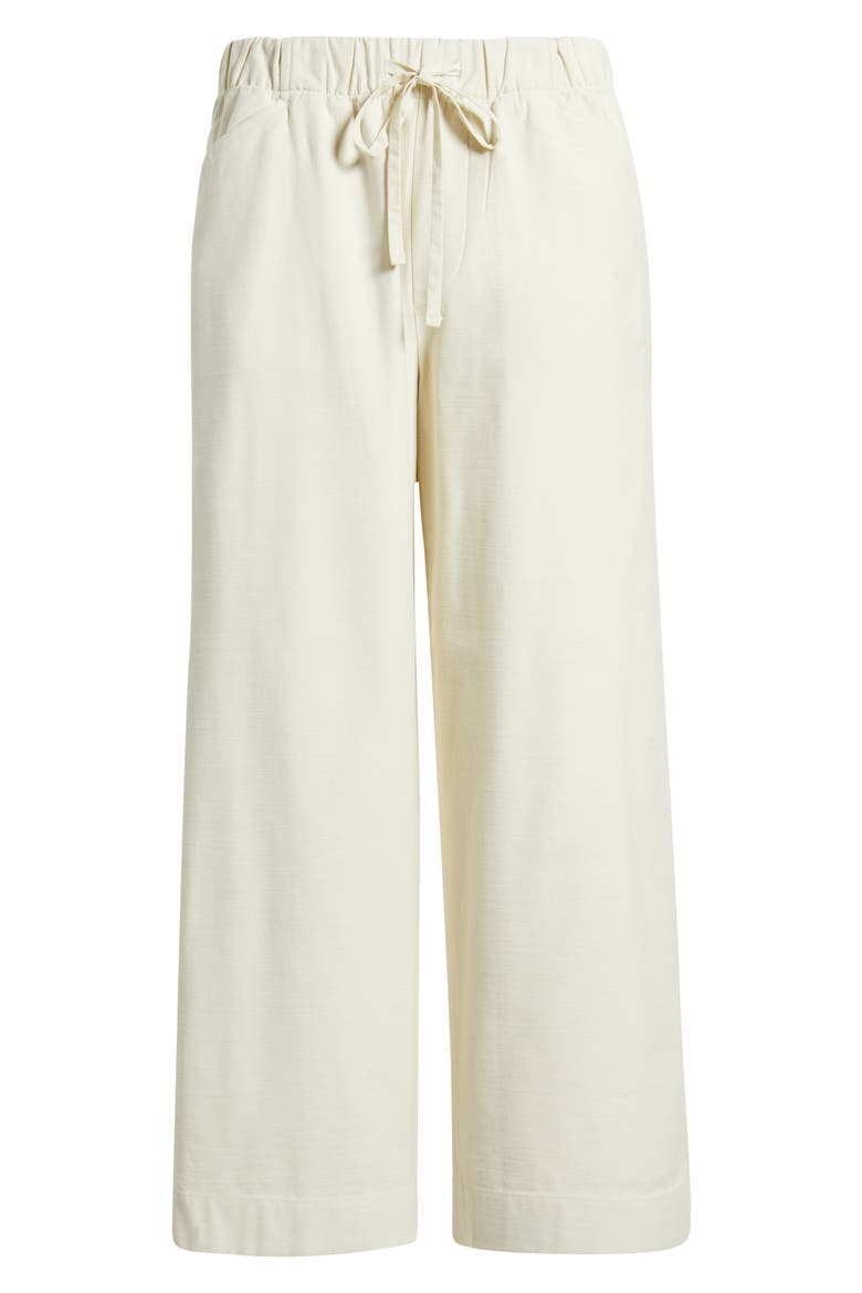 Cleo Wide Leg Cotton Drawstring Pants, Alternate, color, IVORY
