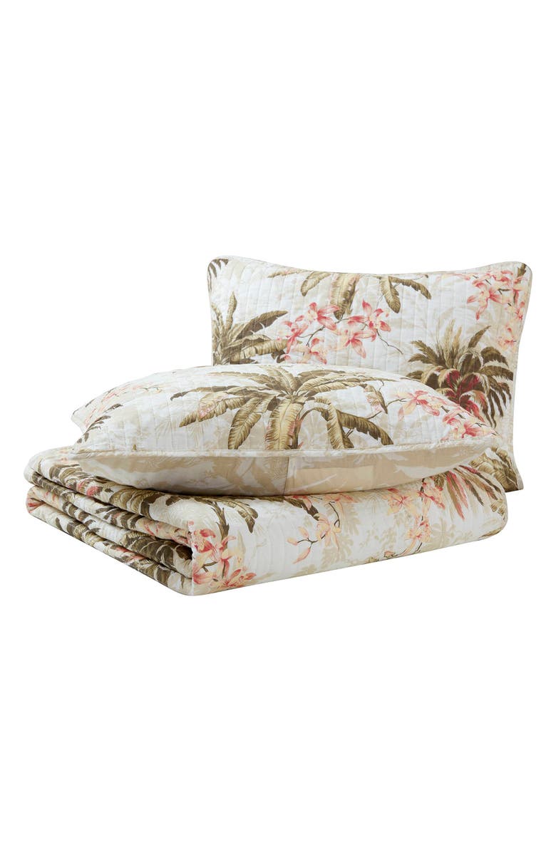 Tommy Bahama Bonny Cove Cotton Quilt & Sham Set, Main, color, Coconut