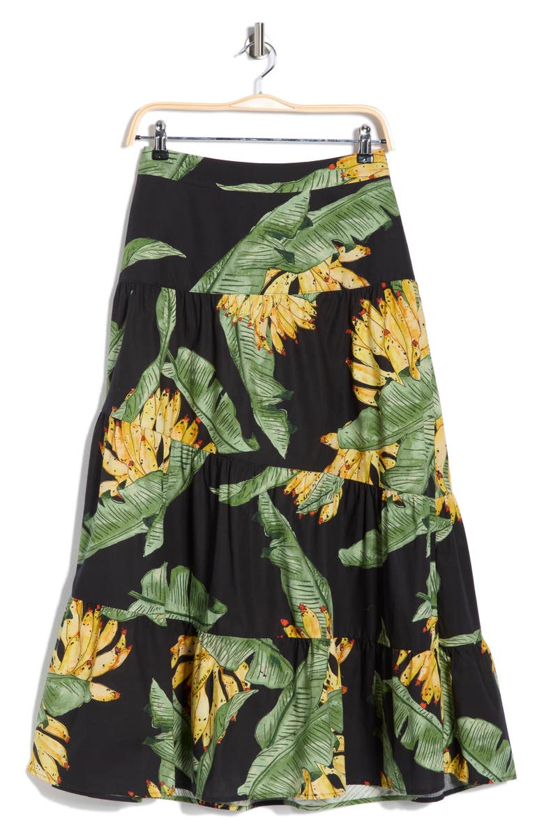 DRESS TO Paraso Print Poplin Midi Skirt, Main, color, Est Paraso