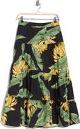 DRESS TO Paraso Print Poplin Midi Skirt