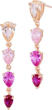 SAVVY CIE JEWELS Graduated Pear Linear Drop Earrings