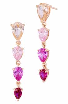 Graduated Pear Linear Drop Earrings