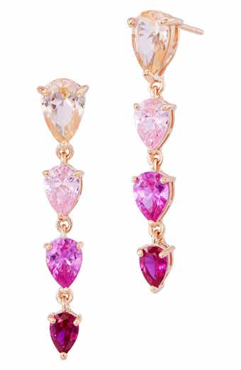 Graduated Pear Linear Drop Earrings
