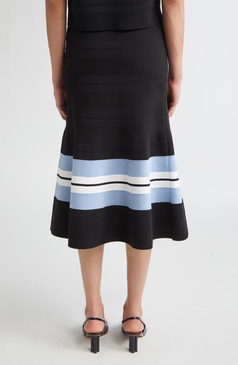 Carolina Herrera Stripe Knit Trumpet Skirt, Alternate, color, Black Multi