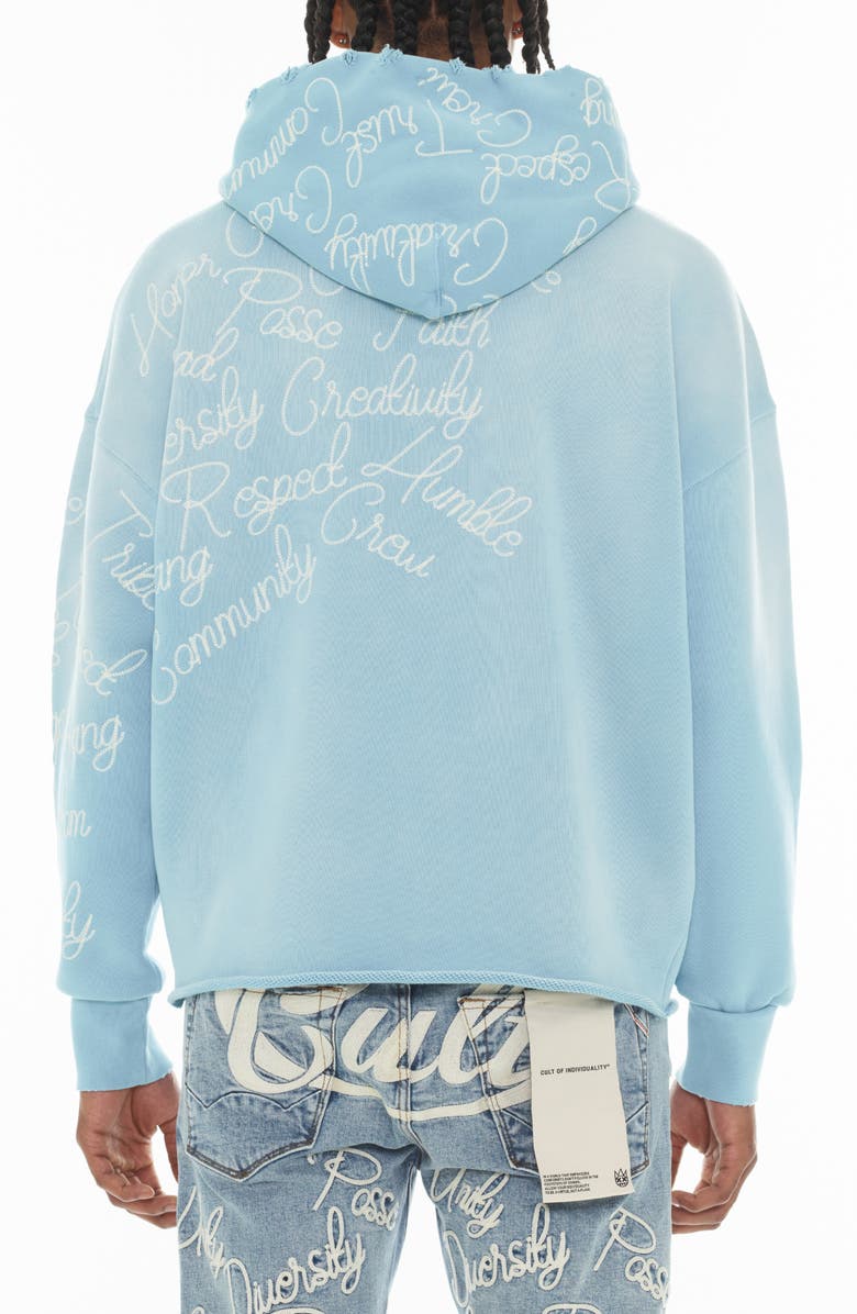 Cult of Individuality Logo Cotton Hoodie, Alternate, color, Blue Glow