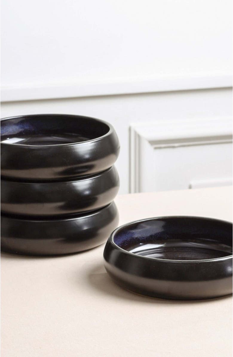 Stone Lain Lagoon Stoneware 12-Piece Dinnerware Set, Alternate, color, Black