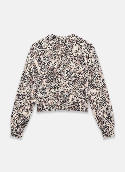 Mint Velvet Leopard Print Cotton Cardigan In Brown