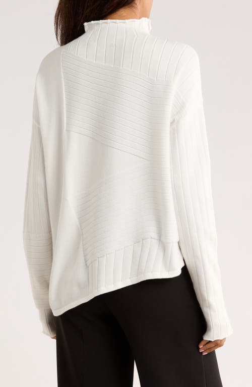Patrizia Luca Mock Neck Asymmetric Hem Sweater In Black