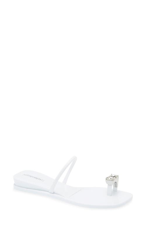Jeffrey Campbell Balia Wedge Sandal In White Shiny Clear