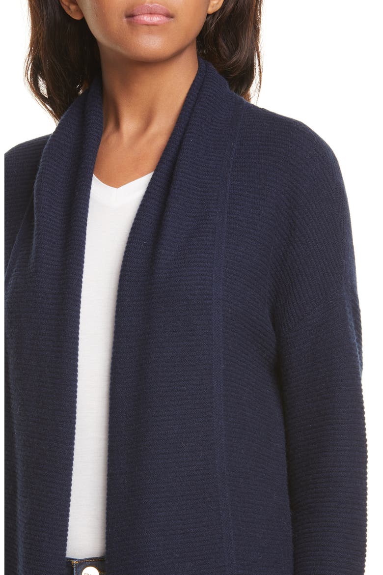 Rib Cashmere Cardigan, Alternate, color, NAVY NIGHT
