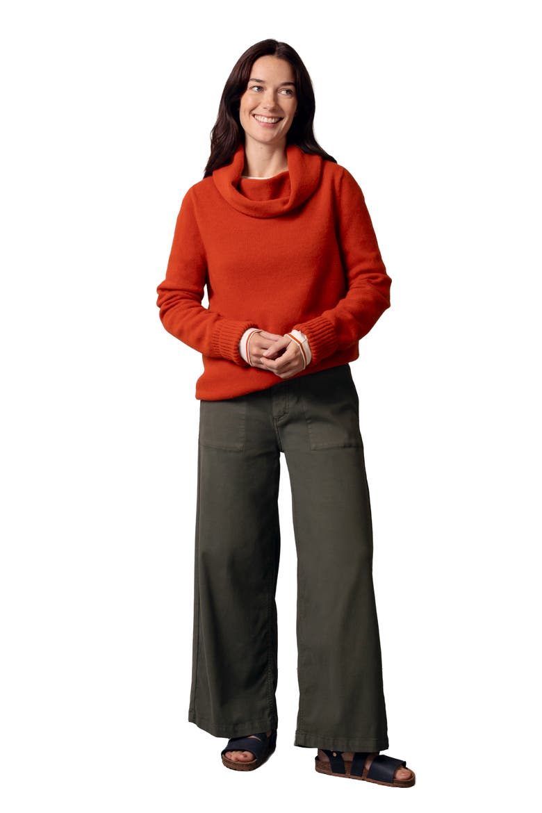 British Supersoft Slouchy Cowl Sweater, Alternate, color, Burnt Orange