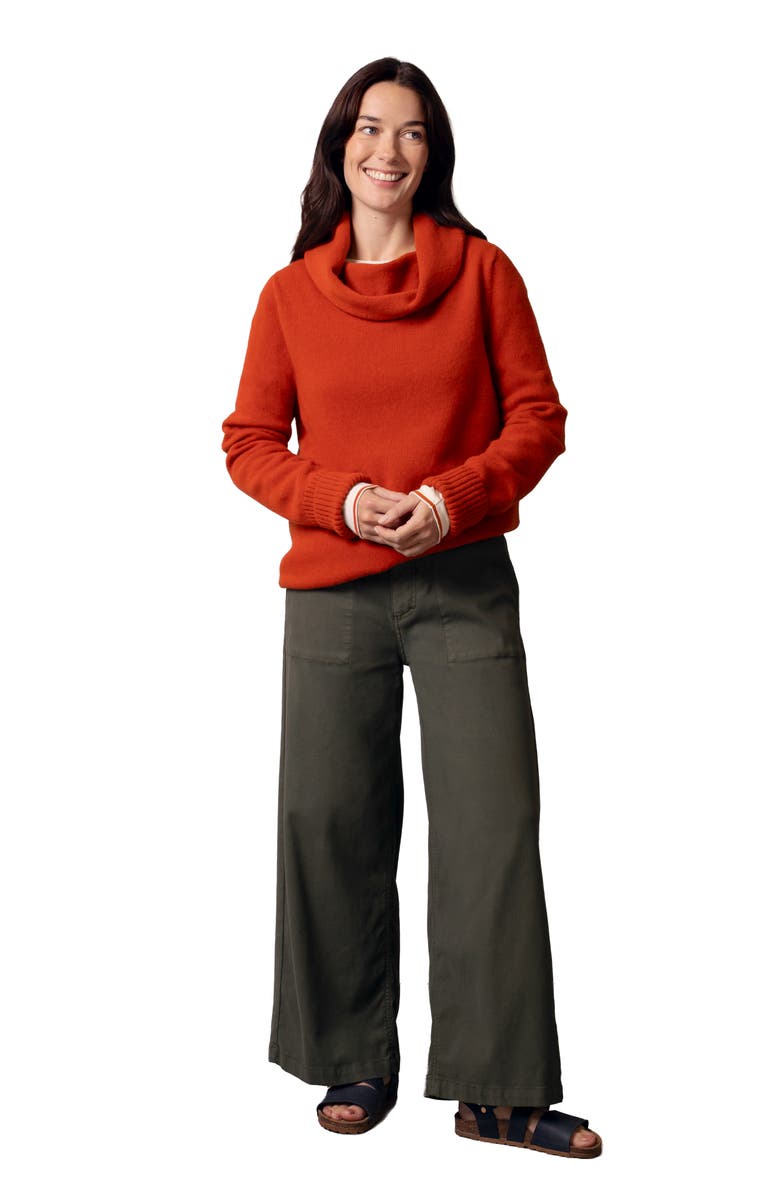 Celtic & Co. British Supersoft Slouchy Cowl Sweater, Alternate, color, Burnt Orange