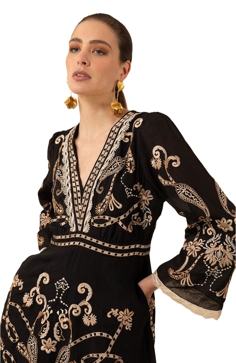 Halebob Cassandra Embroidered Maxi Dress, Alternate, color, 