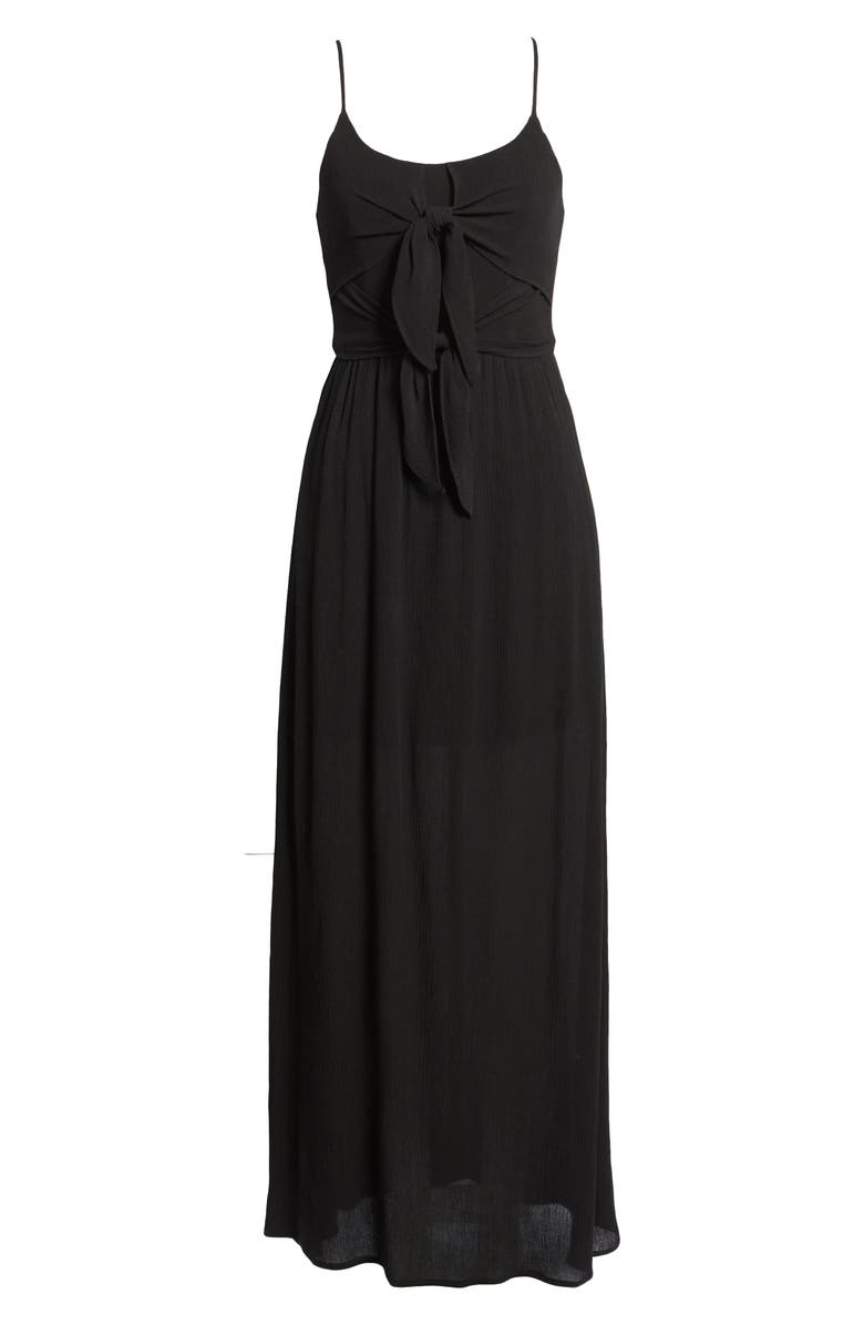 WAYF Tie Front Maxi Dress, Alternate, color, 