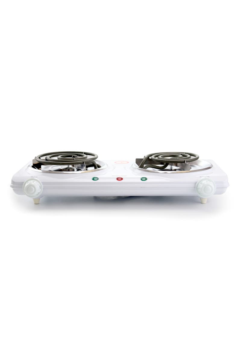 Dual Element Electric Countertop Range, Alternate, color, White