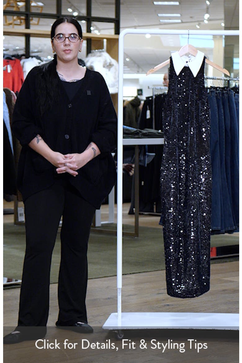 Lilith Sequin Poplin Collar Sleeveless Midi Dress video