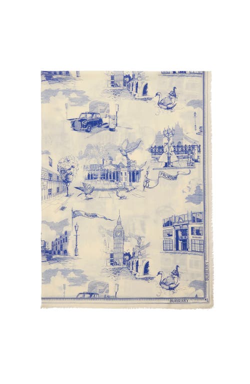 Burberry London Landmarks Wool Silk Scarf