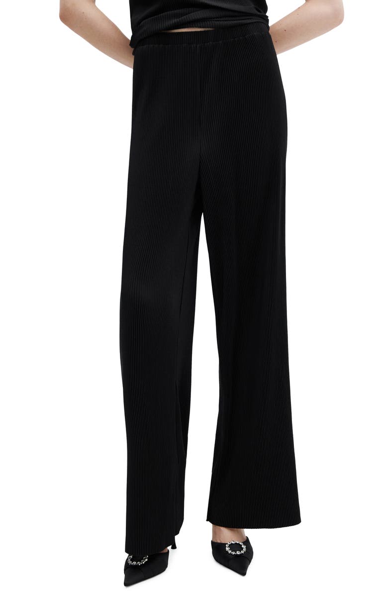 MANGO Pleated Wide Leg Pants, Main, color, 