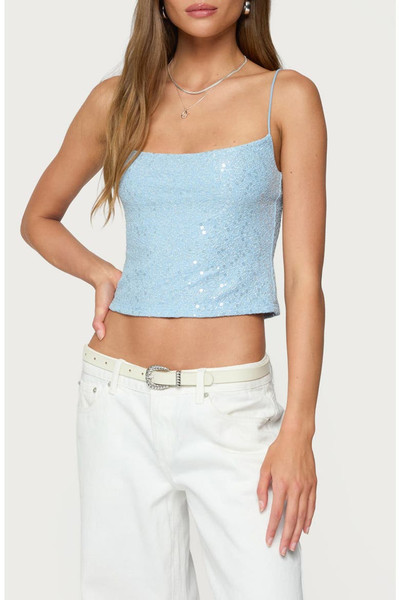 Sequin Crop Camisole, Main, color, LIGHT-BLUE