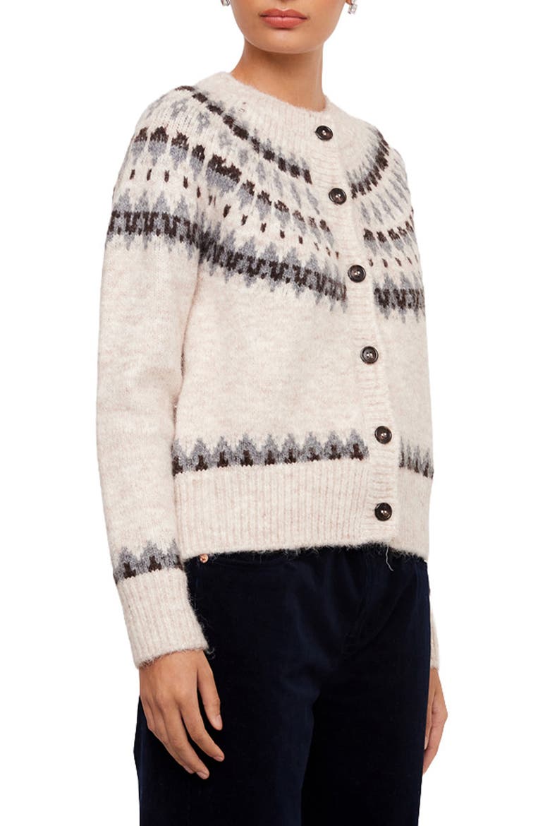 Jacquard Cardigan, Alternate, color, OATMEAL