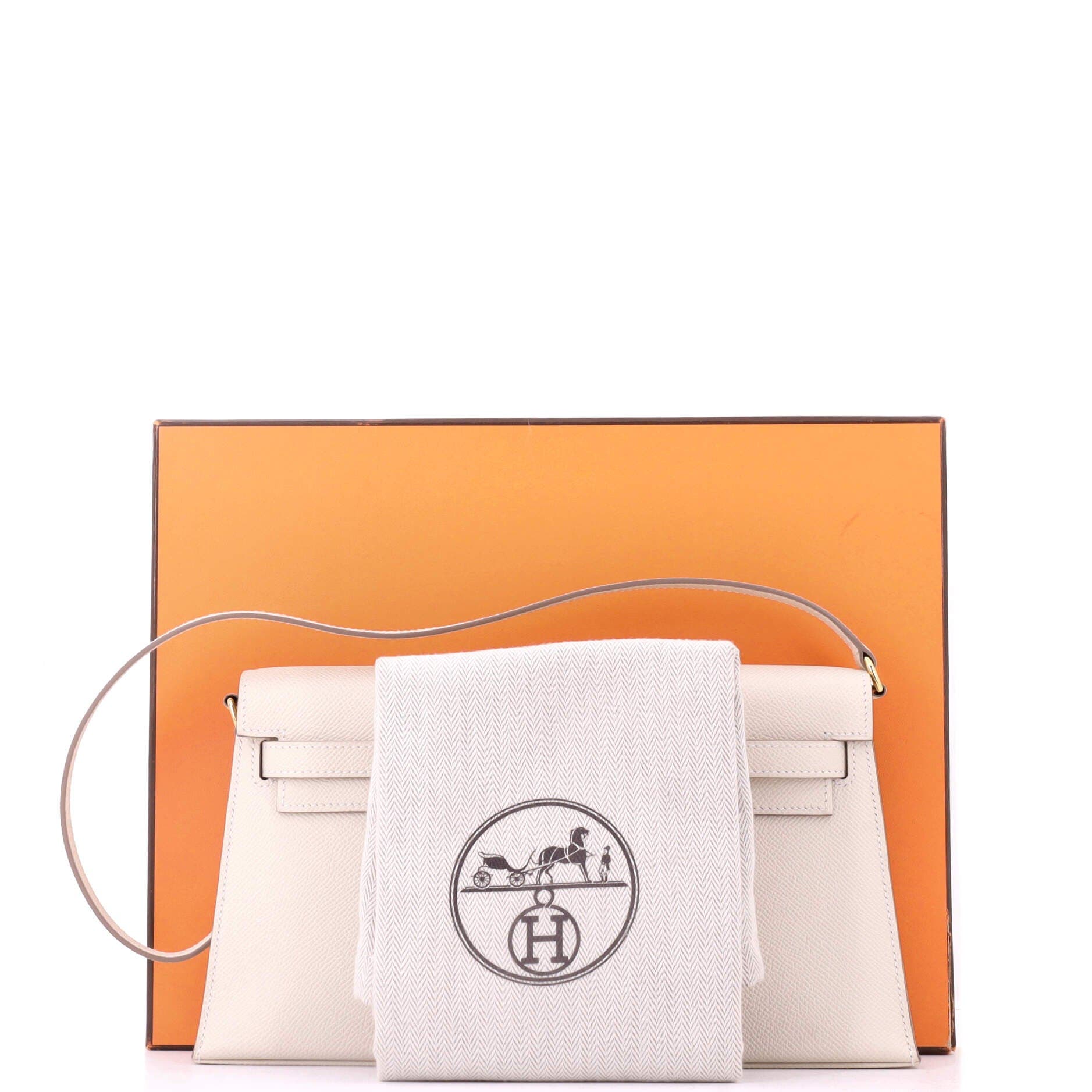 Pre-Owned Hermes Kelly Elan Shoulder Bag Epsom, Alternate, color, Craie