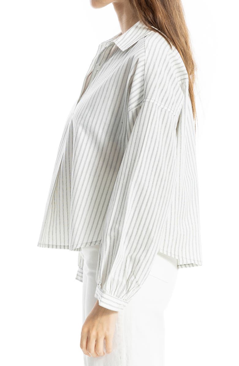 MAX STUDIO Three-Quarter Sleeve Top, Alternate, color, Cmbkts18-Cream/ Black Stripe