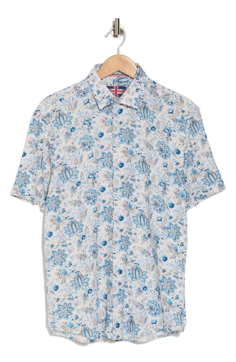 SOUL OF LONDON Short Sleeve Sport Shirt, Alternate, color, Blue/ Bleu