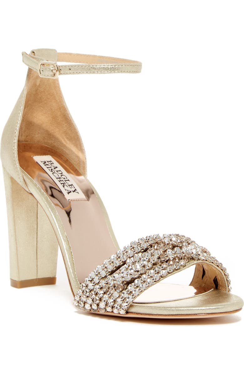 Badgley Mischka Collection Badgley Mischka Tessa Crystal Embellished Sandal, Main, color,