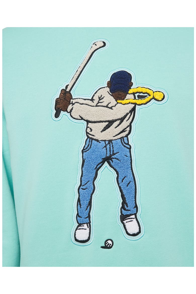 Swingman Appliqué Sweatshirt, Alternate, color, AQUA SKY