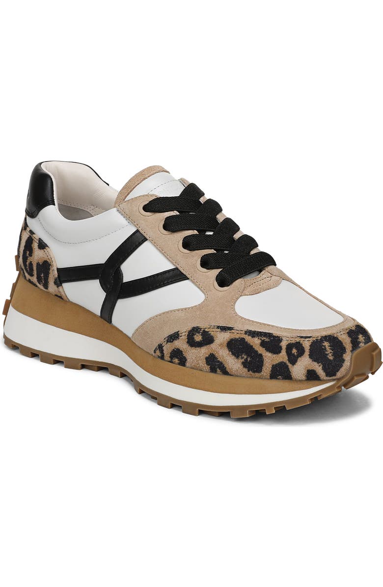 Veronica Beard Valentina Leopard Contrast Sneaker, Main, color, Leopard/ Sand/ Black