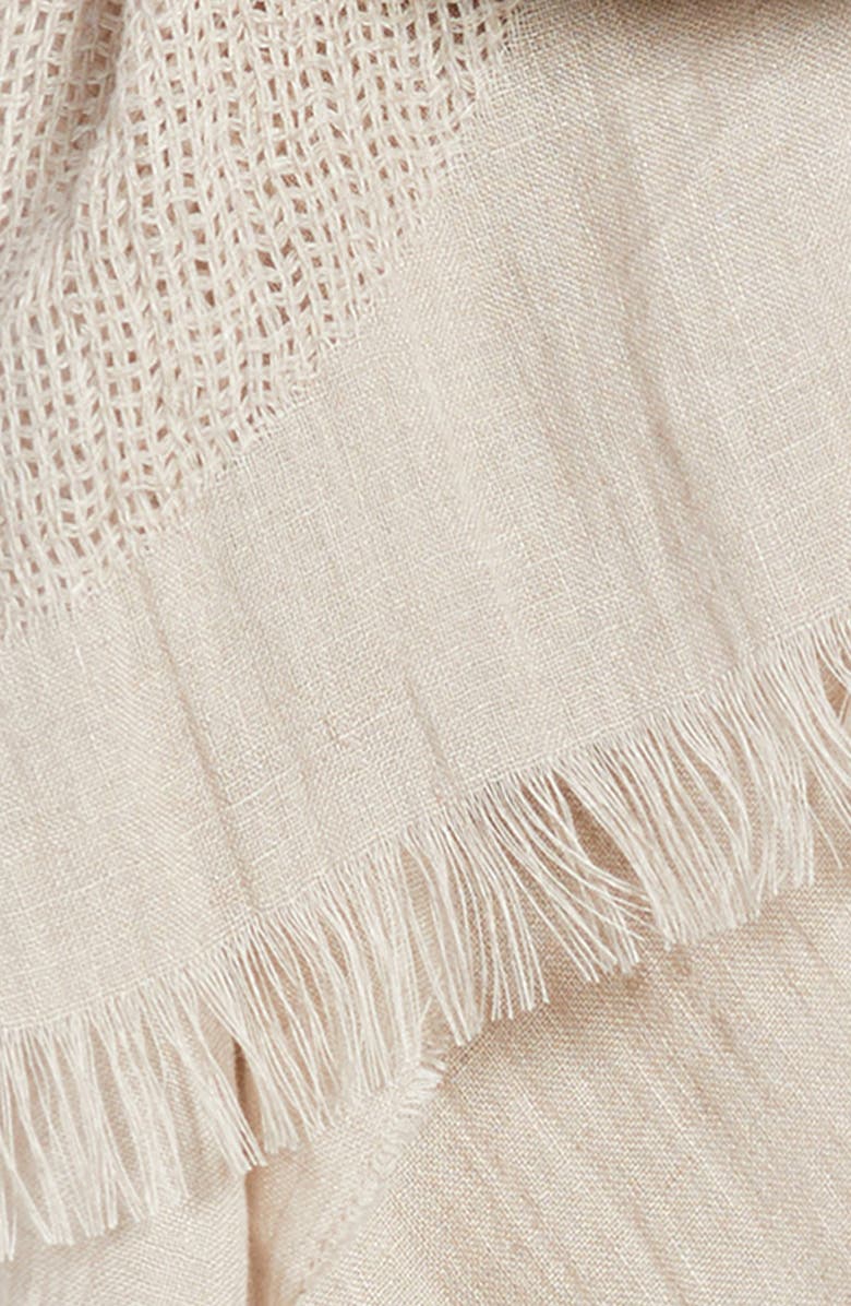 Eileen Fisher Linen Circles Scarf, Alternate, color, Wheat