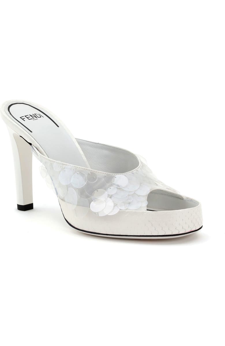 Fendi Reflections Genuine Snakeskin Platform Mule, Main, color,