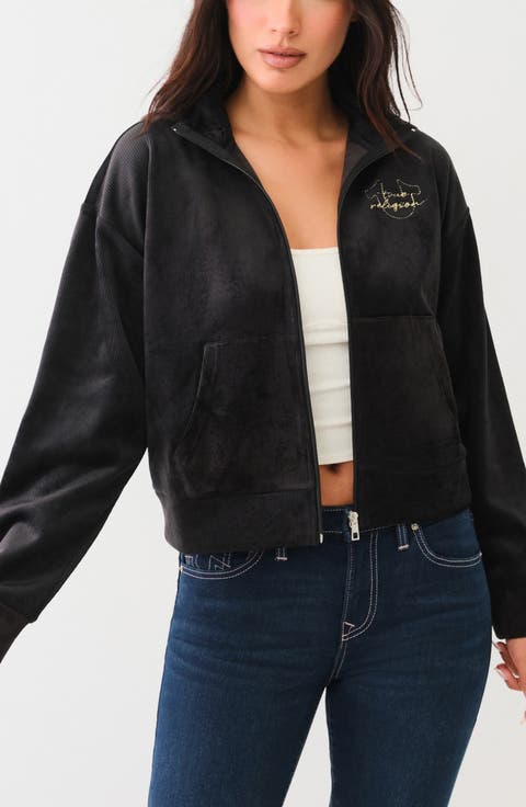 Rib Velour Zip Jacket