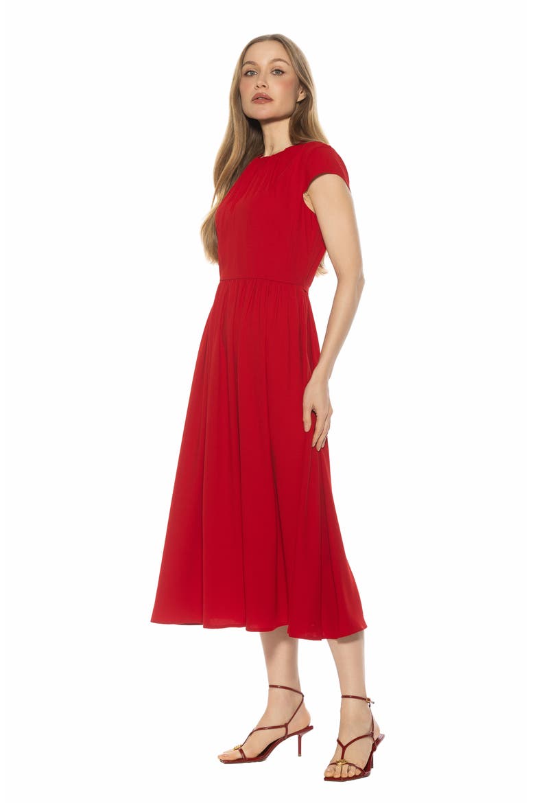 Cassiane Fit & Flare Dress, Alternate, color, RED