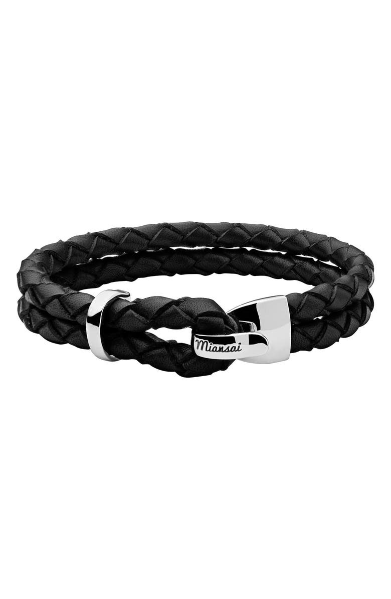 Miansai Beacon Braided Leather Bracelet, Main, color,