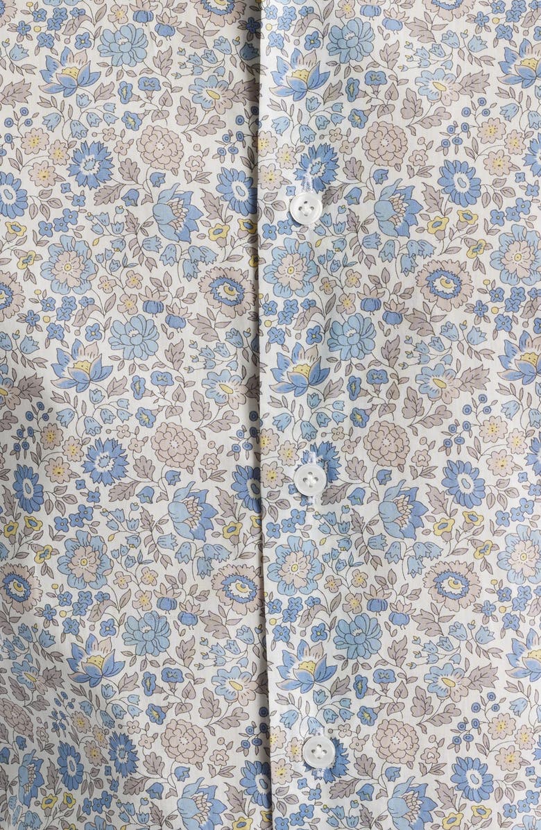 Jack Victor Bourget Floral Cotton Button-Up Shirt, Alternate, color, Blue