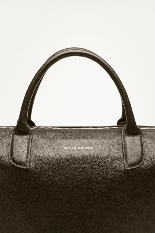 Want Les Essentiels De La Vie Want Les Essentiels O'hare Pebble-grained Leather Tote In Dark Brown