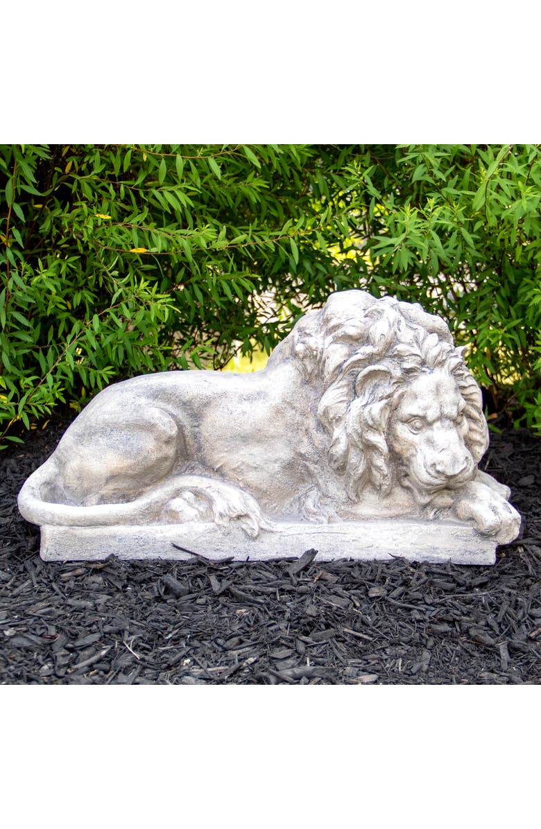 Northlight 22.5" Gray Lying Down Lion Outdoor Garden Statue, Alternate, color, Gray