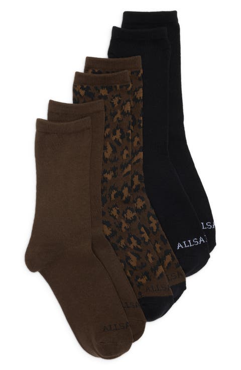 Animal Pattern 3-Pack Crew Socks