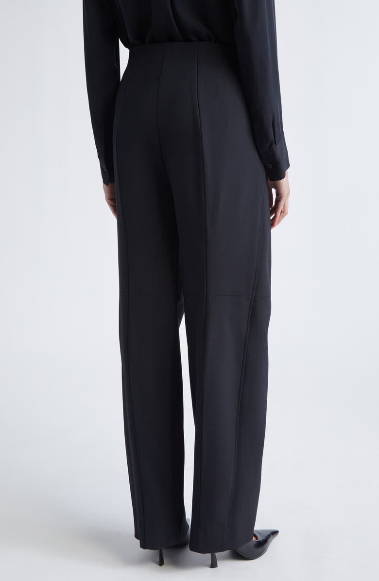 Victoria Beckham Sculptural Leg Virgin Wool Trousers, Alternate, color, Black