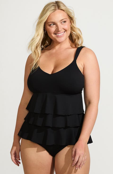 Smoothing Control Ruffle Fauxkini One Piece Swimsuit