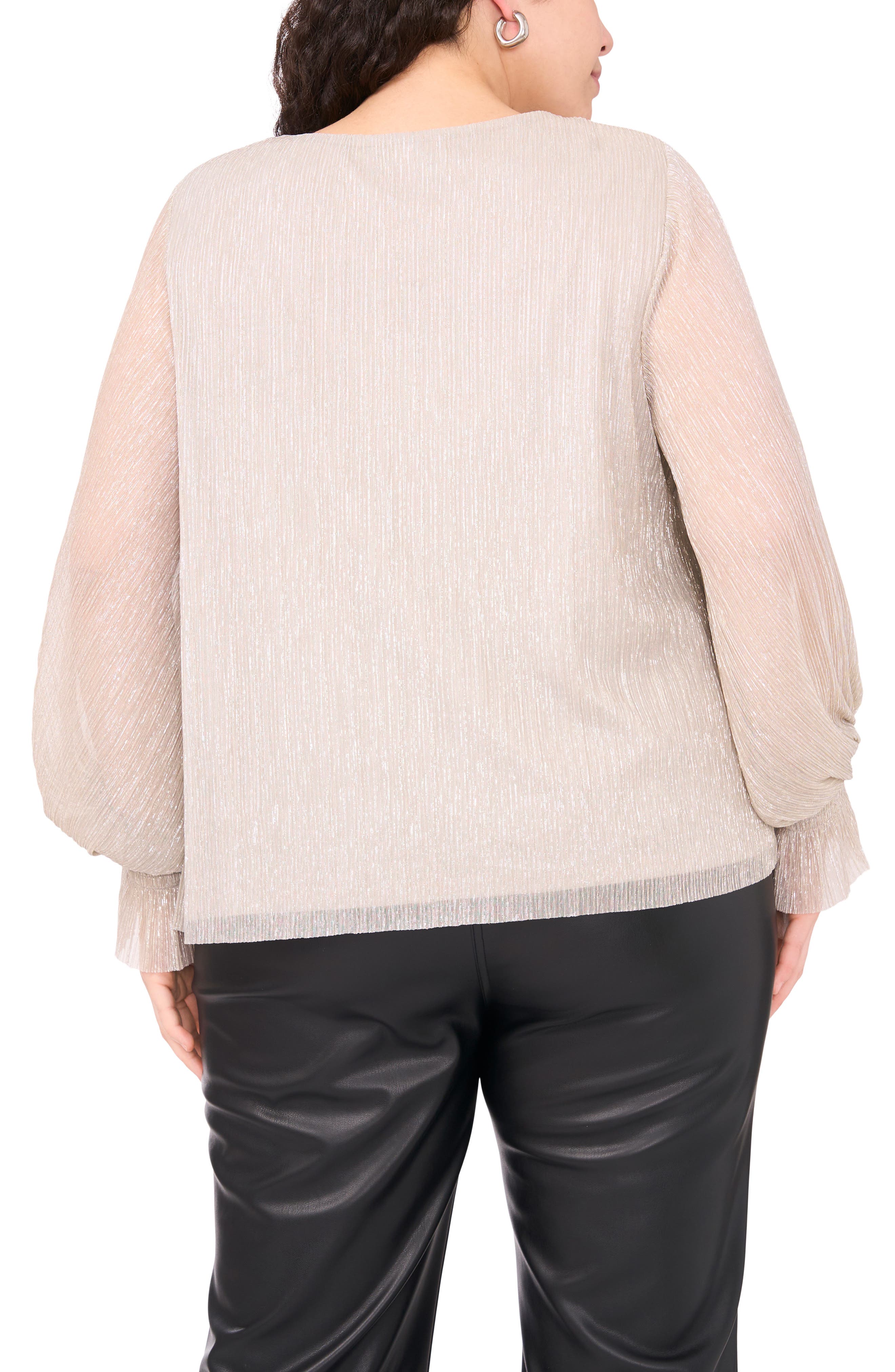 Metallic V-Neck Top - image 4