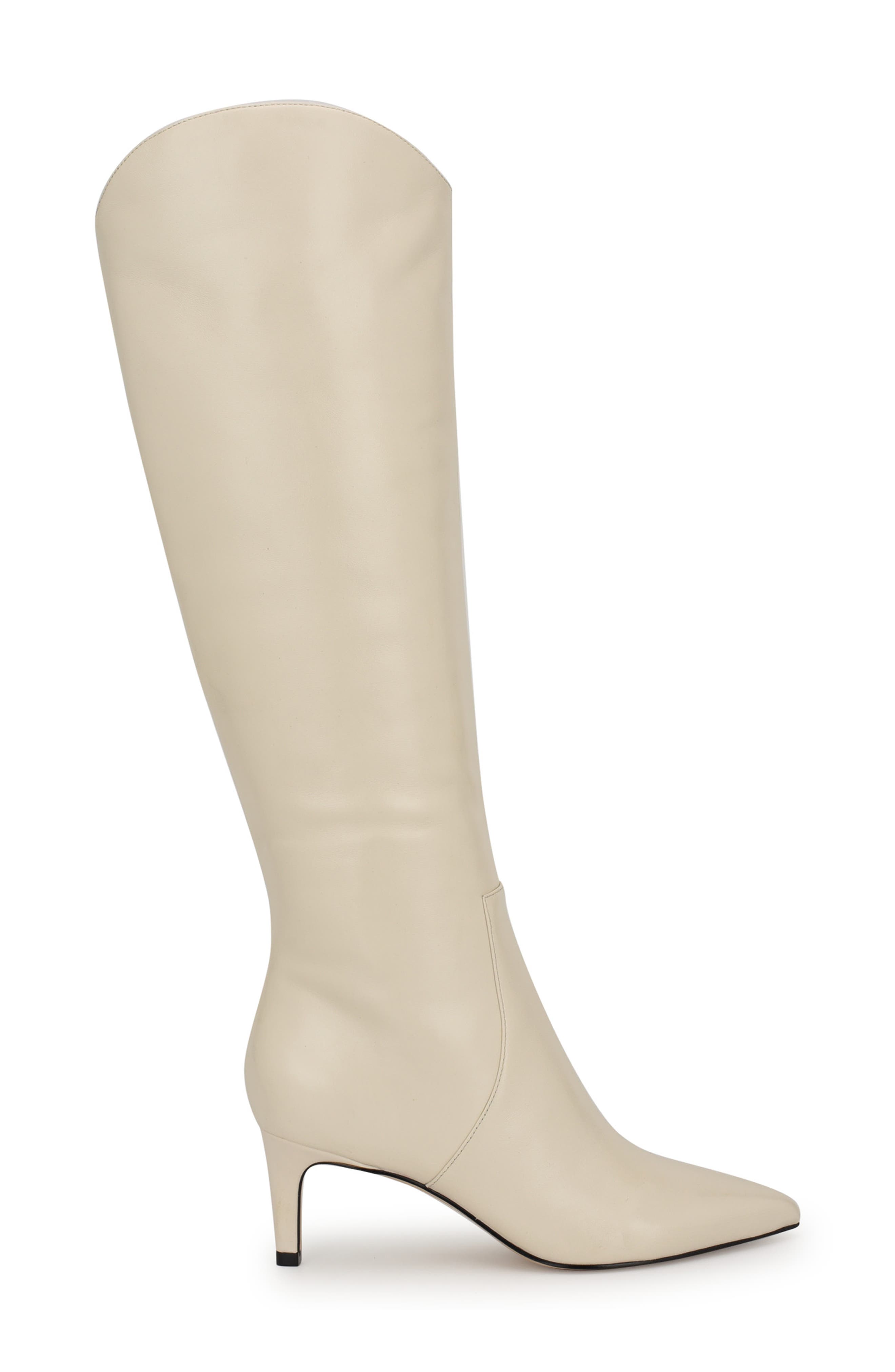 Sirena Pointed Toe Knee High Boot, Alternate, color, IVORY