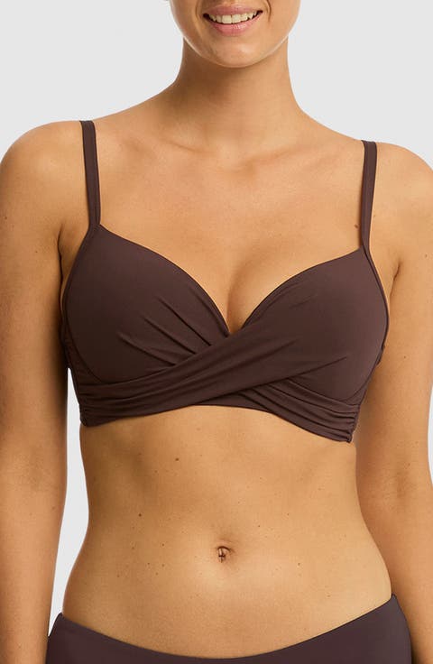 Cross Front D- & DD-Cup Molded Underwire Bikini Top